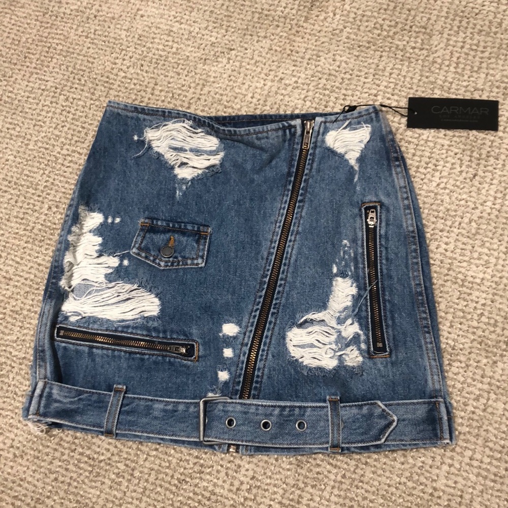 LF Carmar Denim Zipper/Buckle Skirt